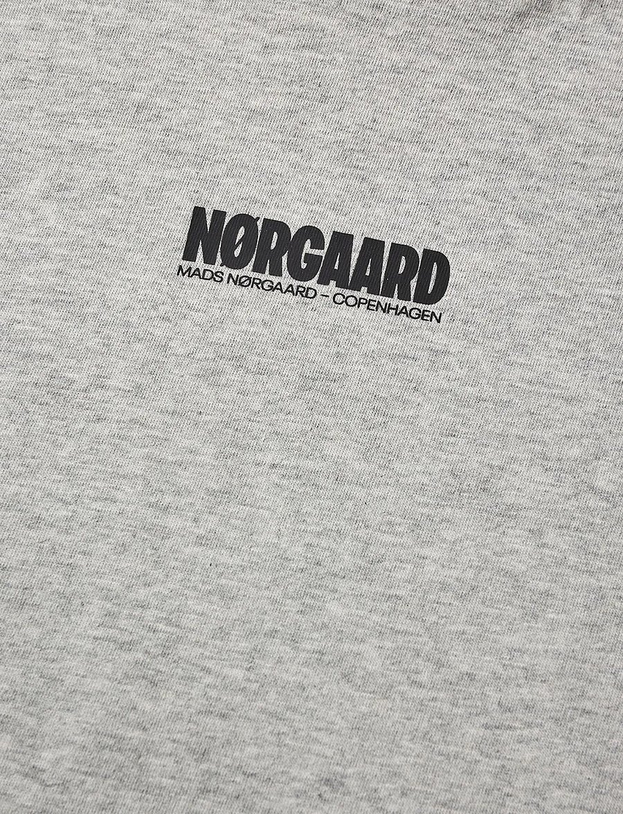 Mads Nørgaard - Printed Logo Thorlino Tee - kurzärmelige - grey melange - 4