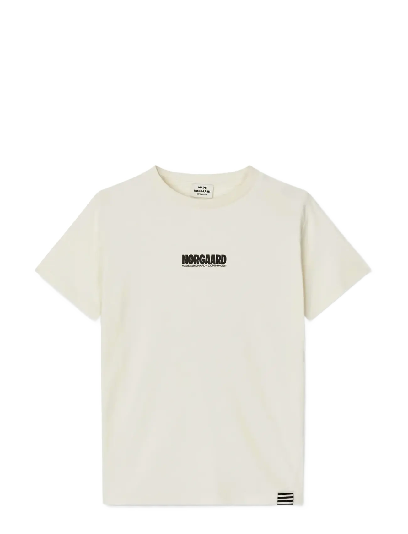 Mads Nørgaard Printed Logo Thorlino Tee - T-Shirts - VANILLA ICE / cream