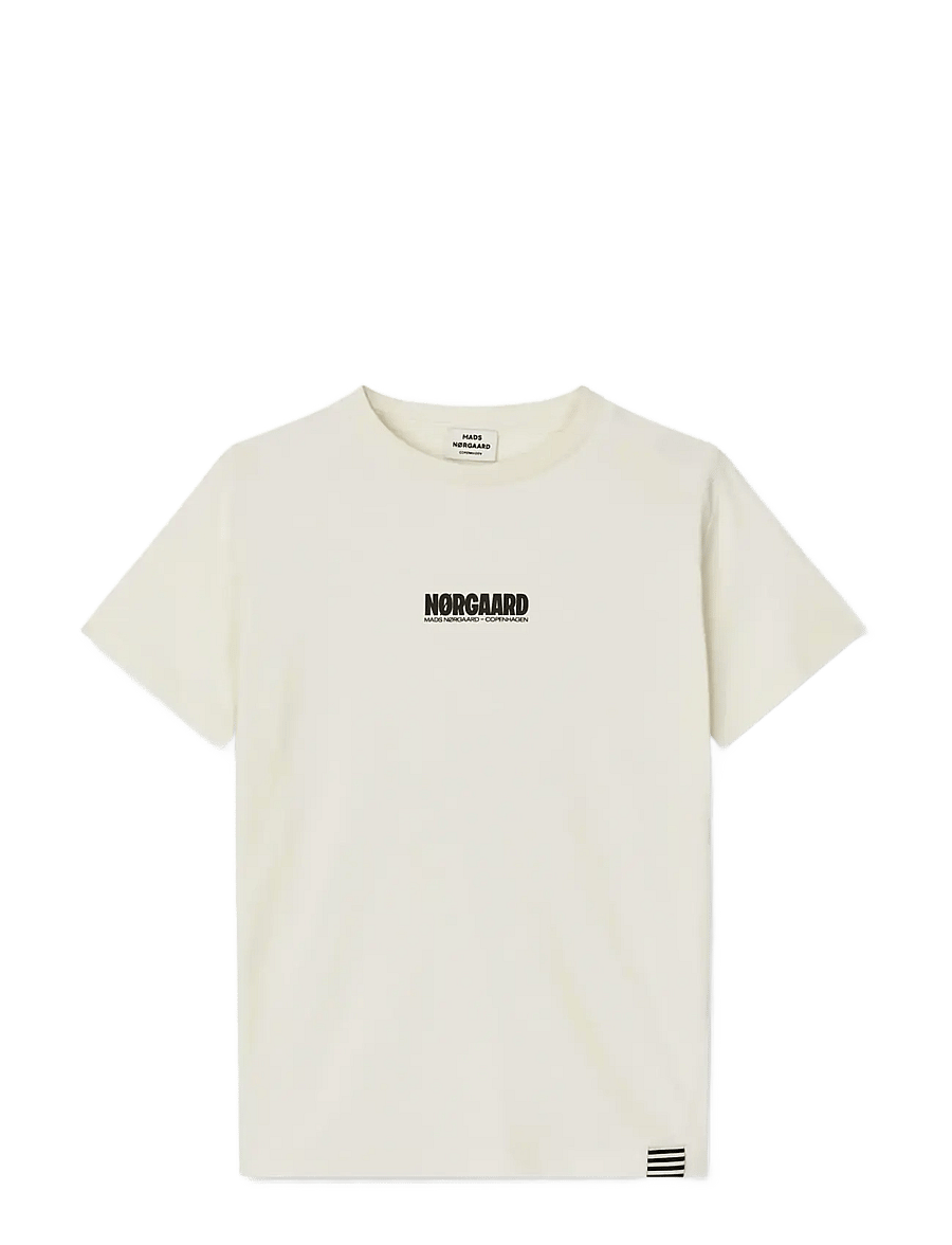 Mads Nørgaard - Printed Logo Thorlino Tee - kurzärmelige - vanilla ice - 0