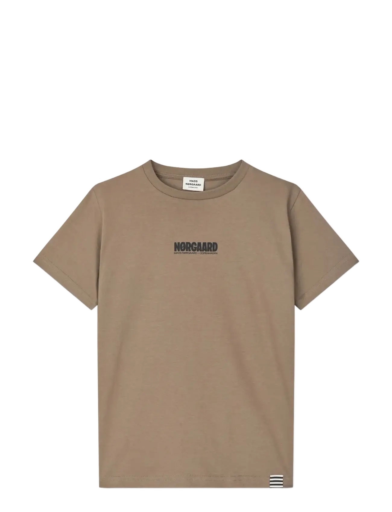 Mads Nørgaard Printed Logo Thorlino Tee, 176, Brown, T-Shirts > Kortærmede, Herre
