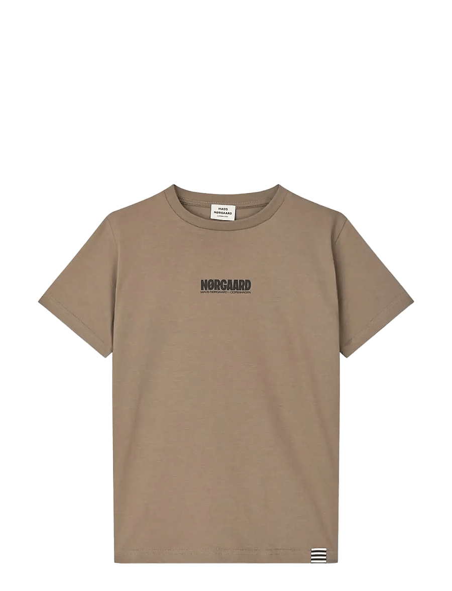 Mads Nørgaard - Printed Logo Thorlino Tee - kortærmede t-shirts - walnut - 0