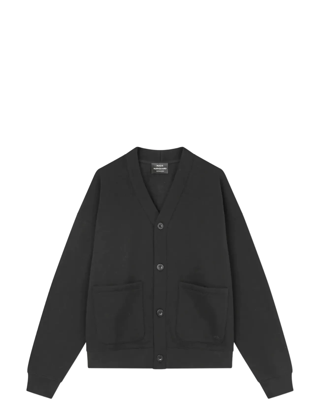 Mads Nørgaard Standard Novak Cardigan Sweat - Strickmode - BLACK / black