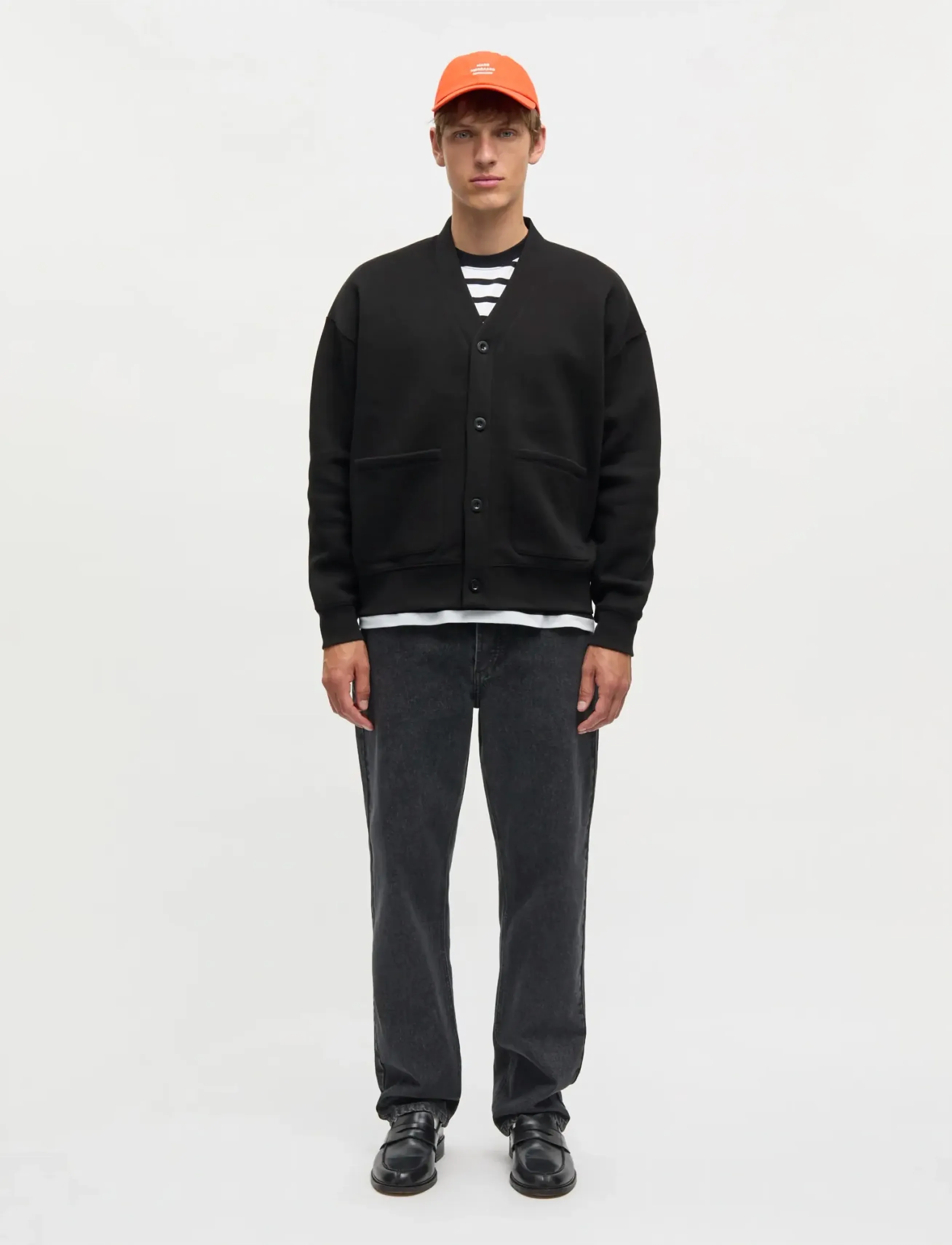 Mads Nørgaard Standard Novak Cardigan Sweat - Strickmode - BLACK / black