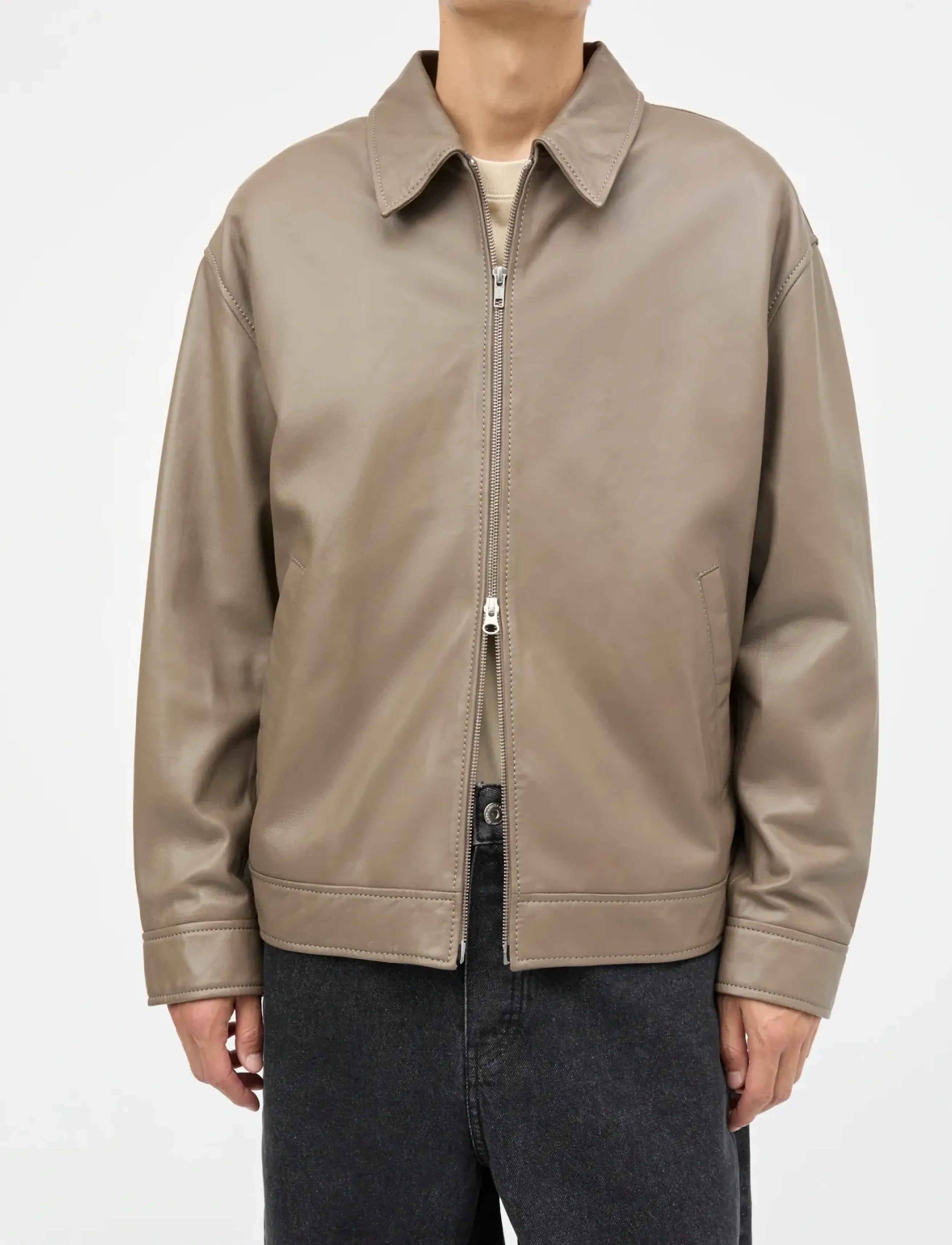 Mads Nørgaard - Sundown Leather Norton Jacket - frühlingsjacken - walnut - 3