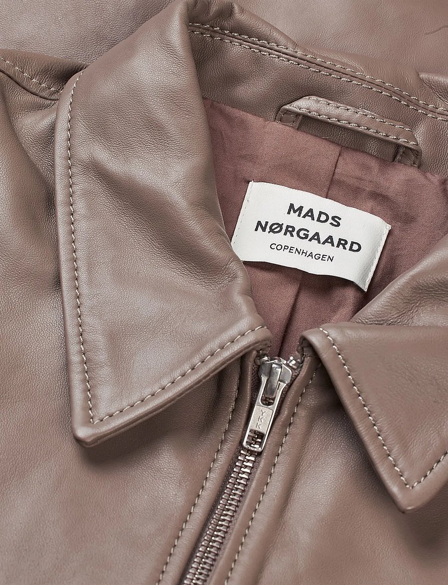 Mads Nørgaard - Sundown Leather Norton Jacket - rudeninės striukės - walnut - 5