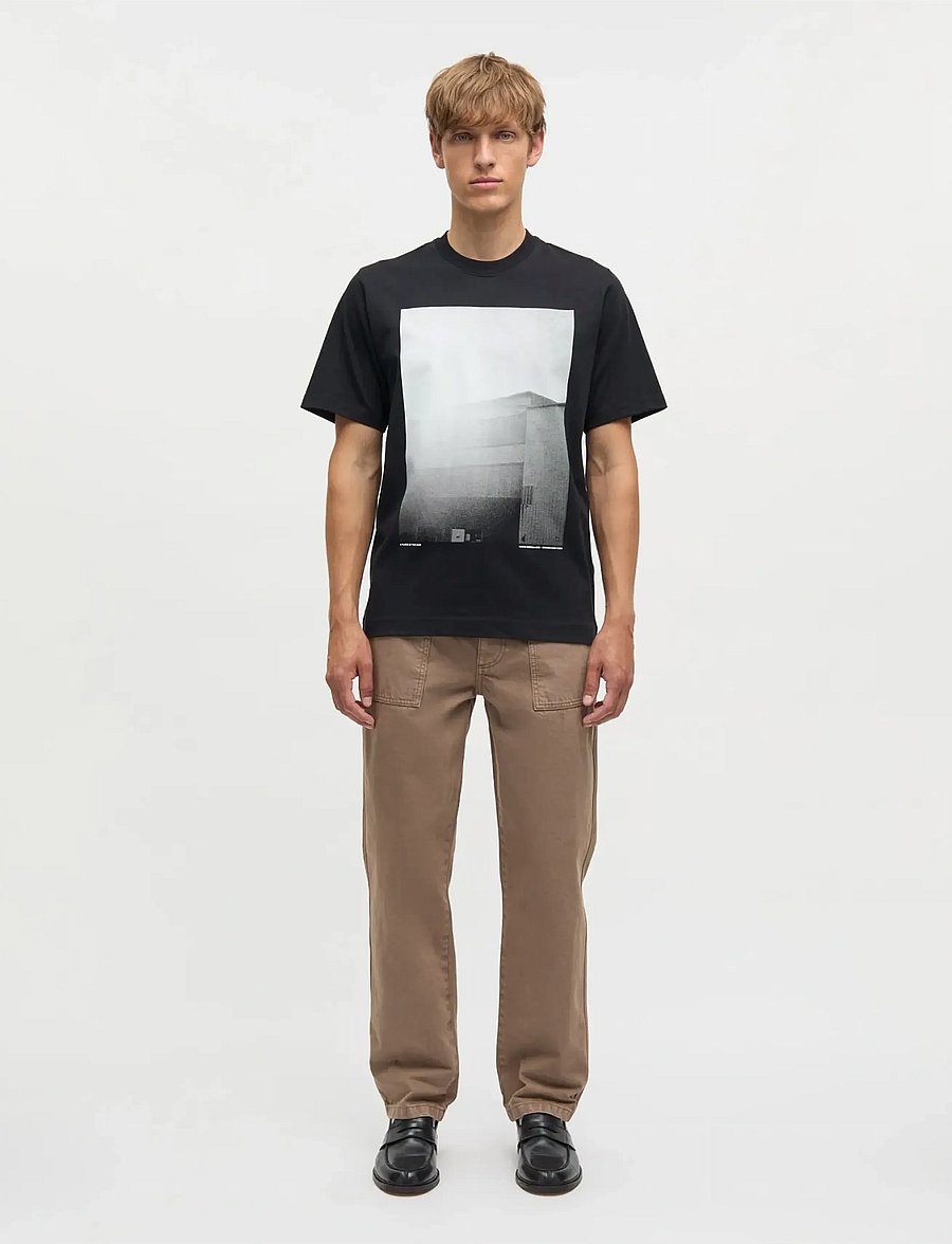 Mads Nørgaard - Cotton Jersey Frode Building Tee - marškinėliai trumpomis rankovėmis - black - 0