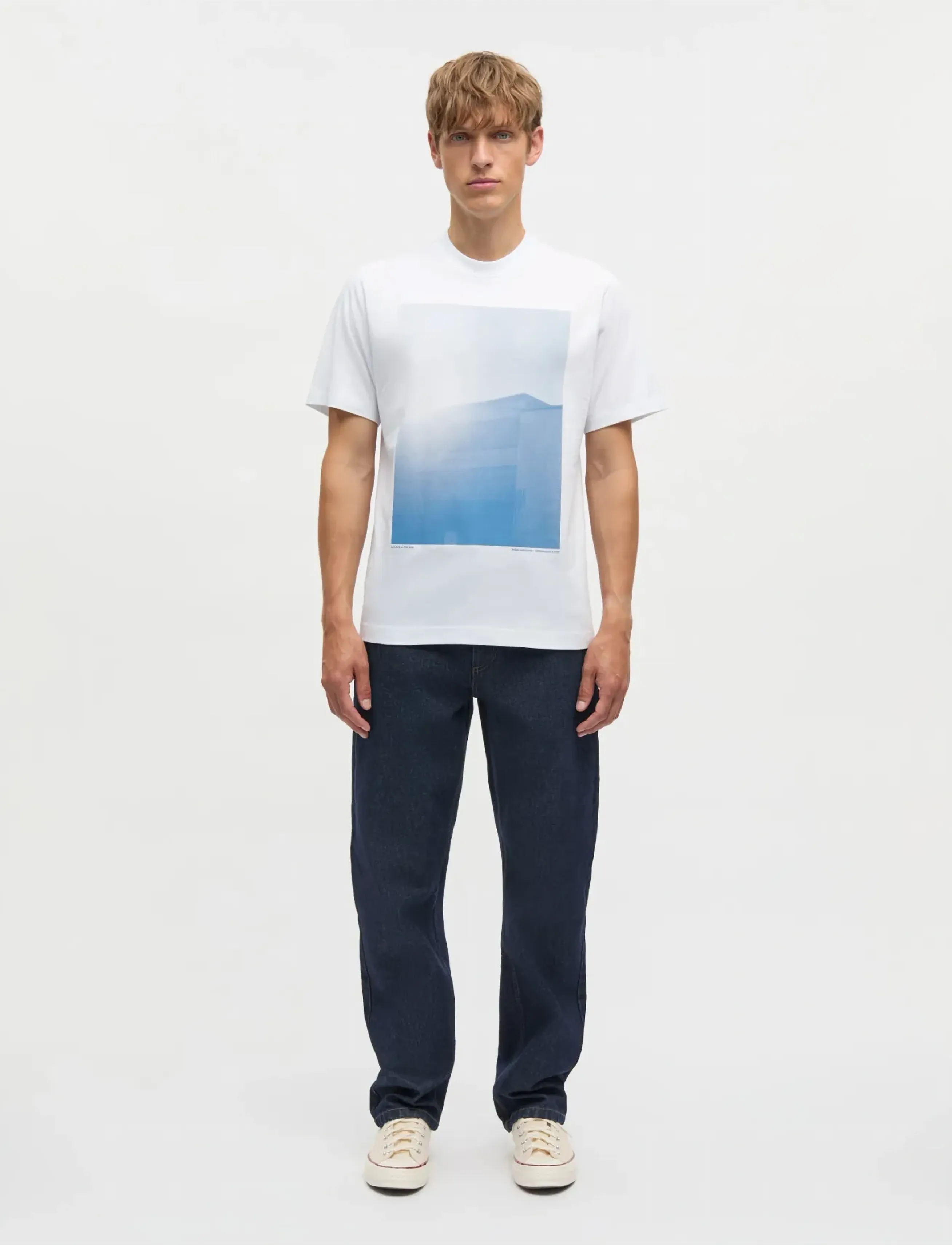 Mads Nørgaard Cotton Jersey Frode Building Tee - Riided - WHITE / white