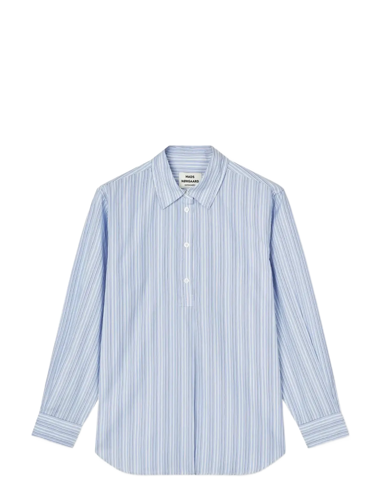 Mads Nørgaard Mia Poplin Shelby Shirt - Transitional Layering - PINSTRIPE/PROVENCE / blue