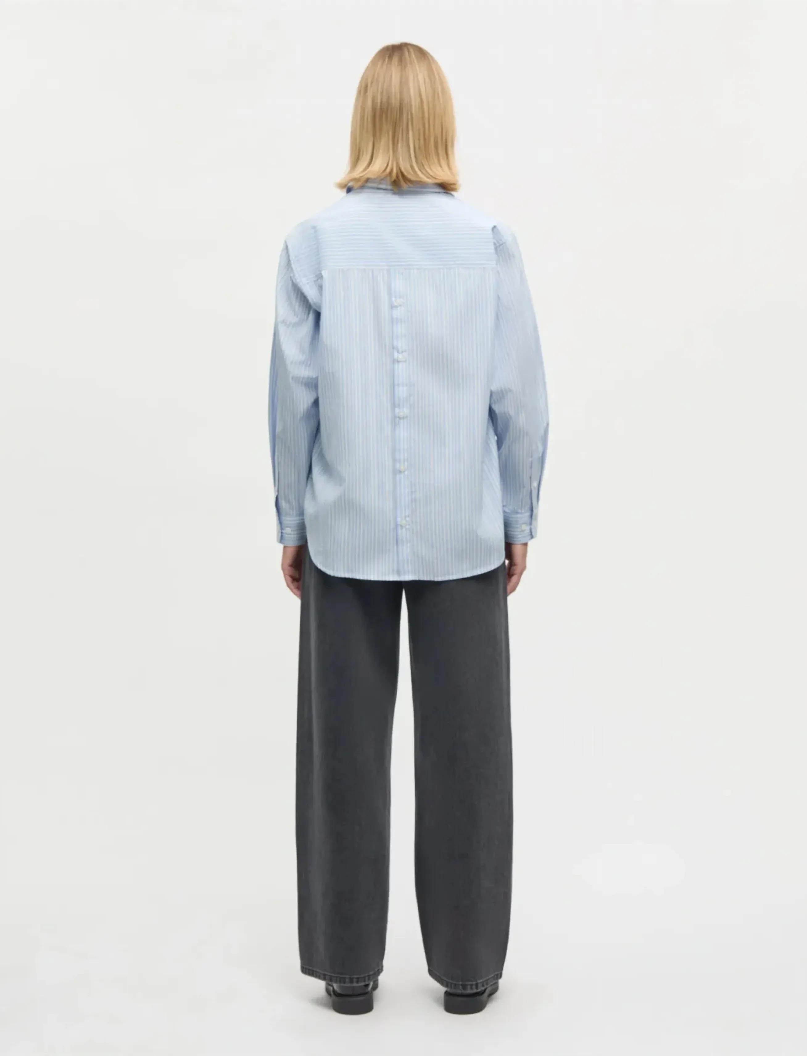 Mads Nørgaard - Mia Poplin Shelby Shirt - chemises à manches longues - pinstripe/provence - 2