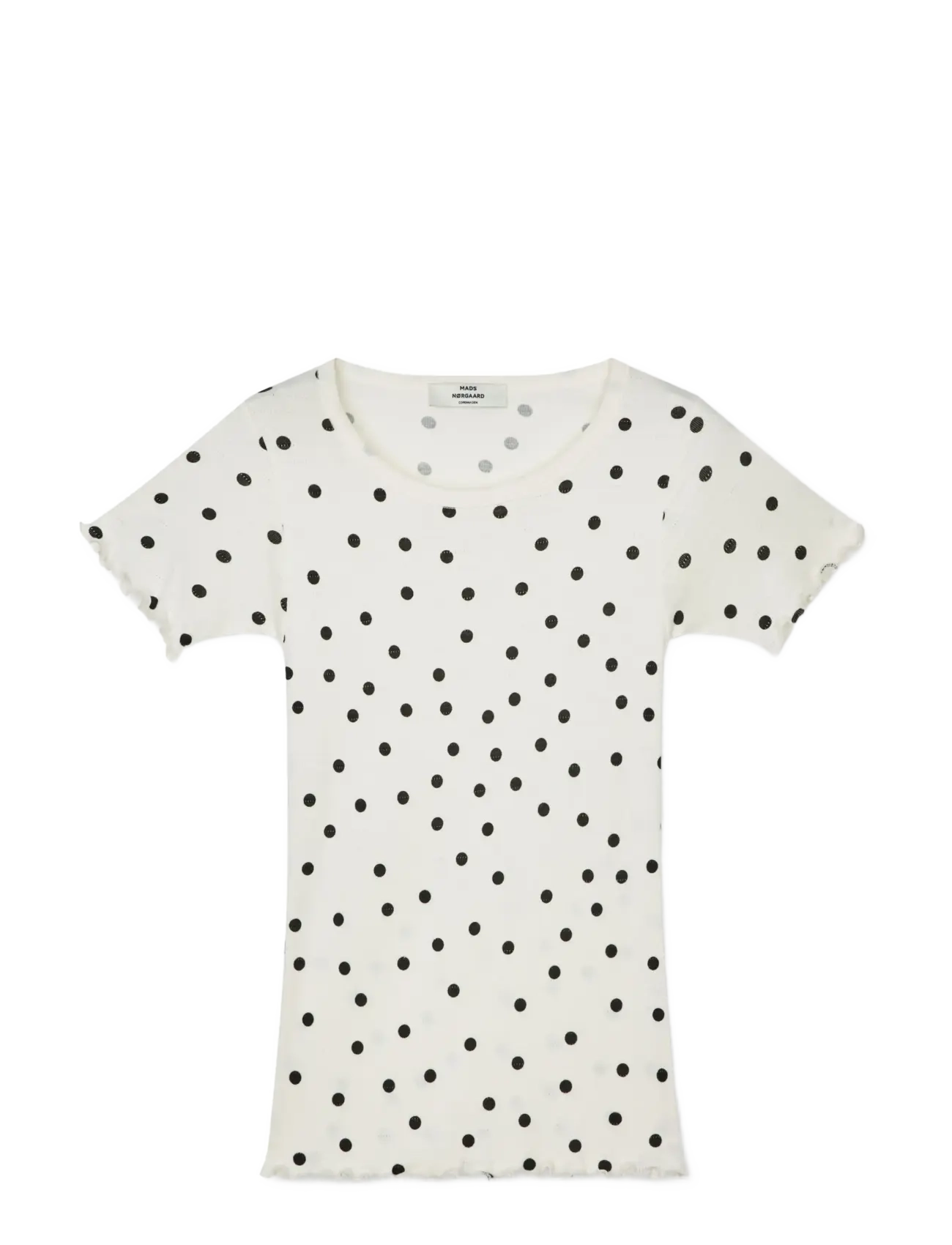 Mads Nørgaard Pointella Trixy Tee AOP - T-Shirts & Tops - DOT AOP VANILLA ICE / white