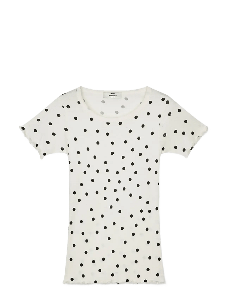 Mads Nørgaard - Pointella Trixy Tee AOP - t-shirts - dot aop vanilla ice - 1