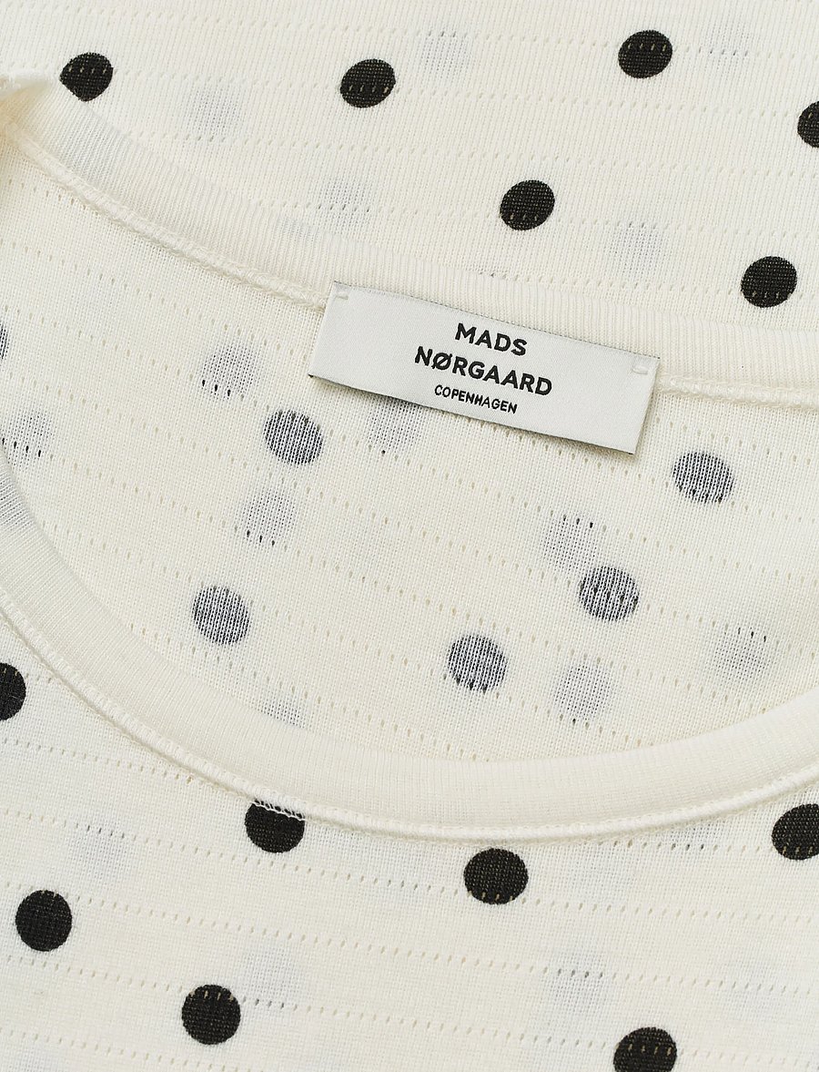 Mads Nørgaard - Pointella Trixy Tee AOP - t-shirts - dot aop vanilla ice - 3