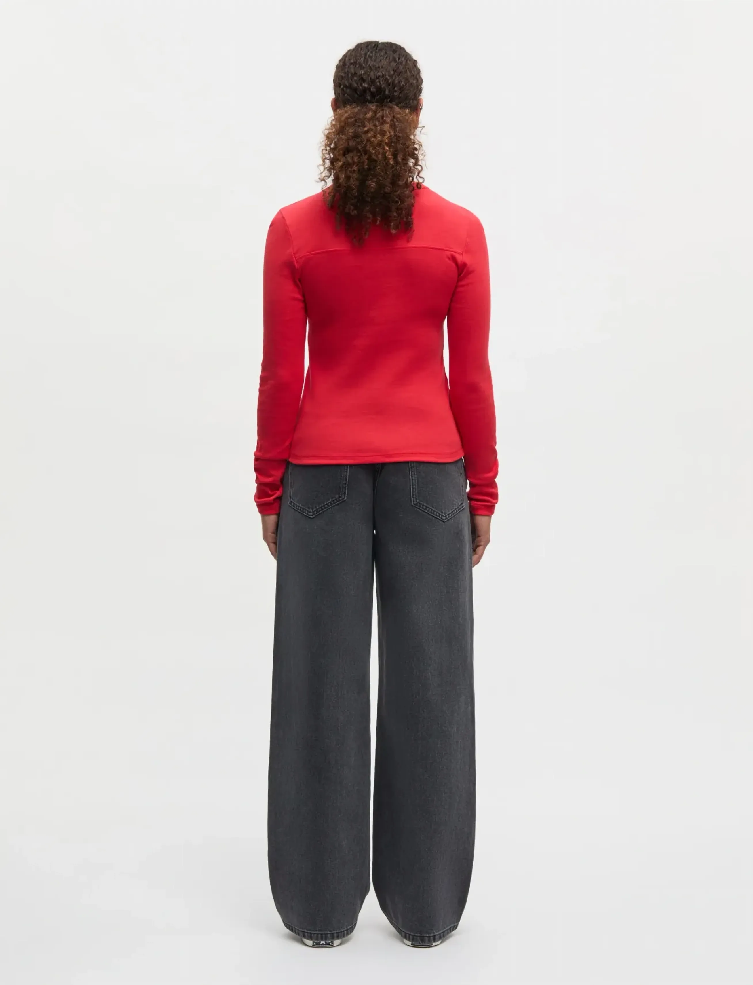 Mads Nørgaard - Grace jersey Camille Tee LS - long-sleeved tops - goji berry - 2