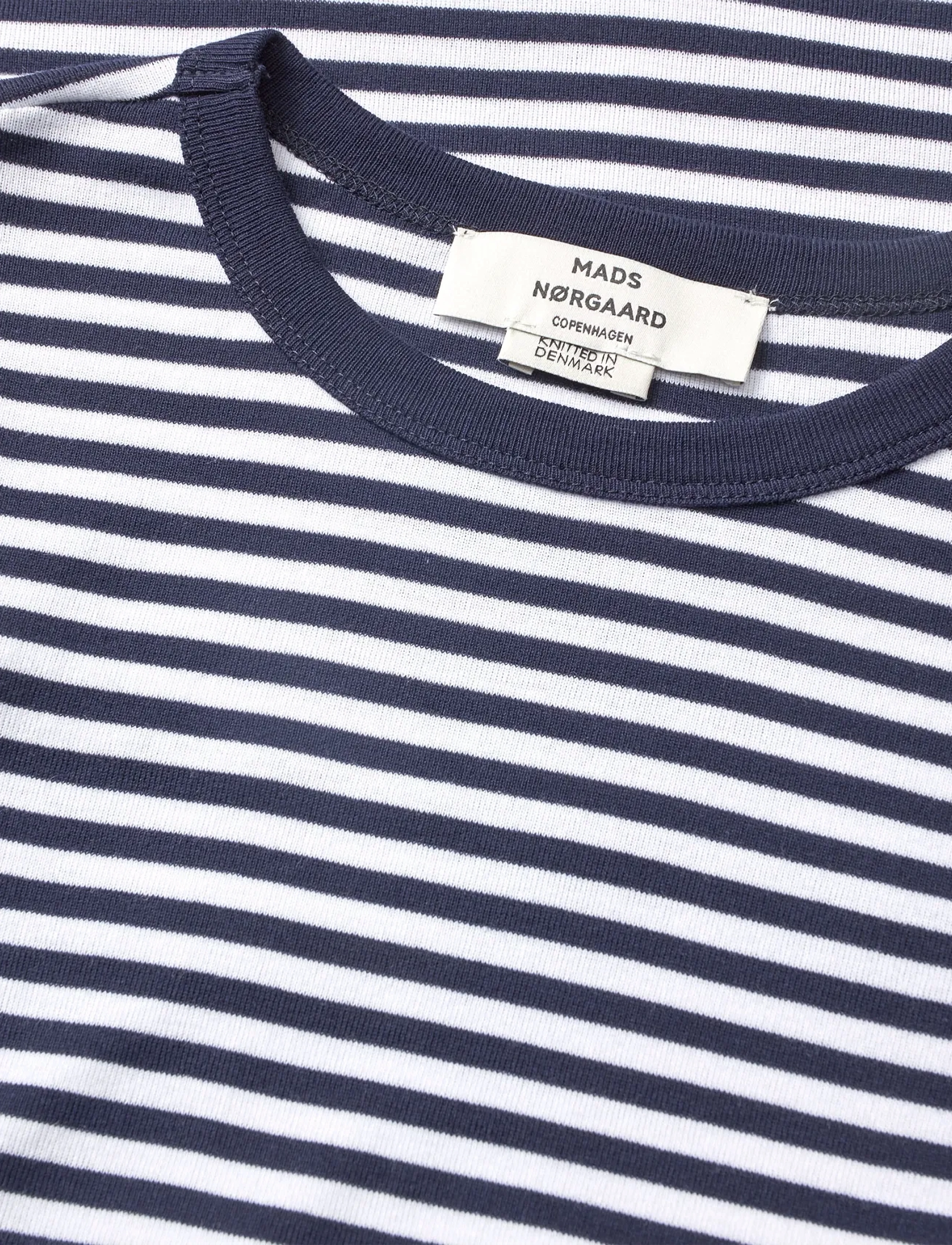 Mads Nørgaard - Grace Jersey Stripe Camille Tee LS - langärmlige tops - sky captain/white - 1
