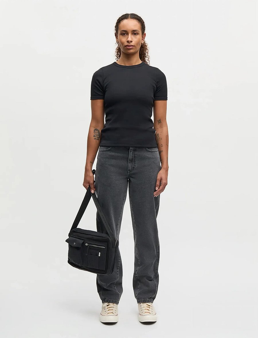 Mads Nørgaard - Grace Jersey June Tee - marškinėliai - black - 0