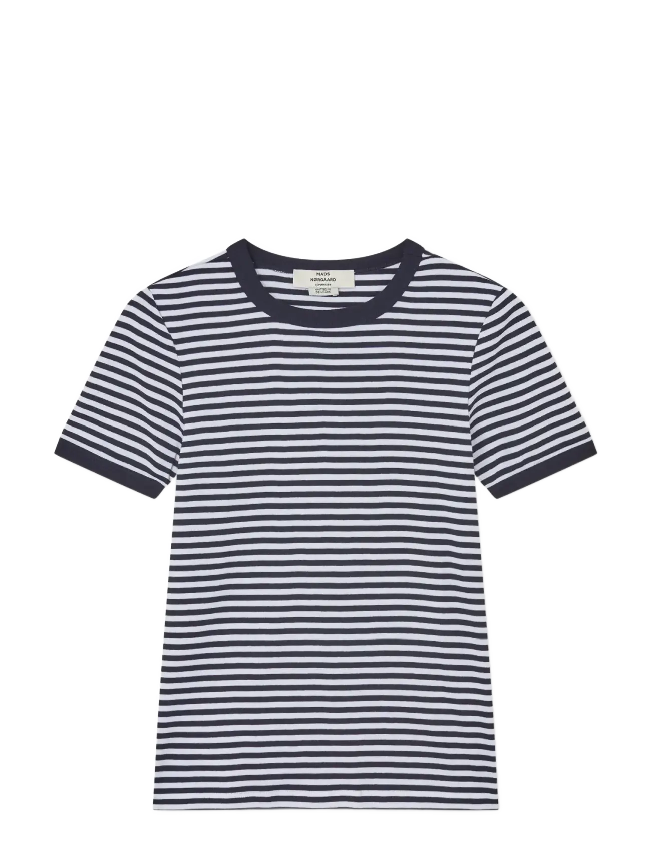 MADS NØRGAARD Grace Jersey Stripe June Tee Navy - S - Damen