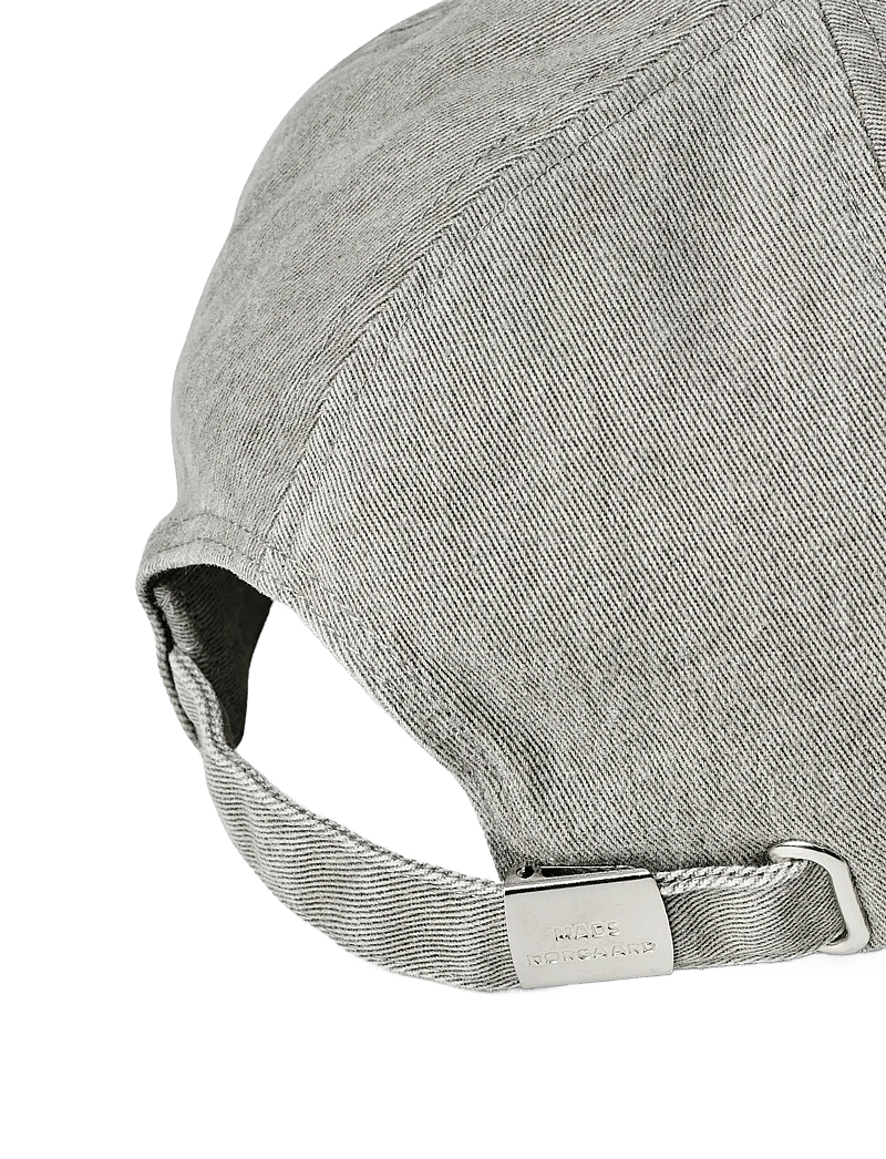Mads Nørgaard - Washed Cotton Twill Mirror Coal Cap - kappen - grey melange - 2