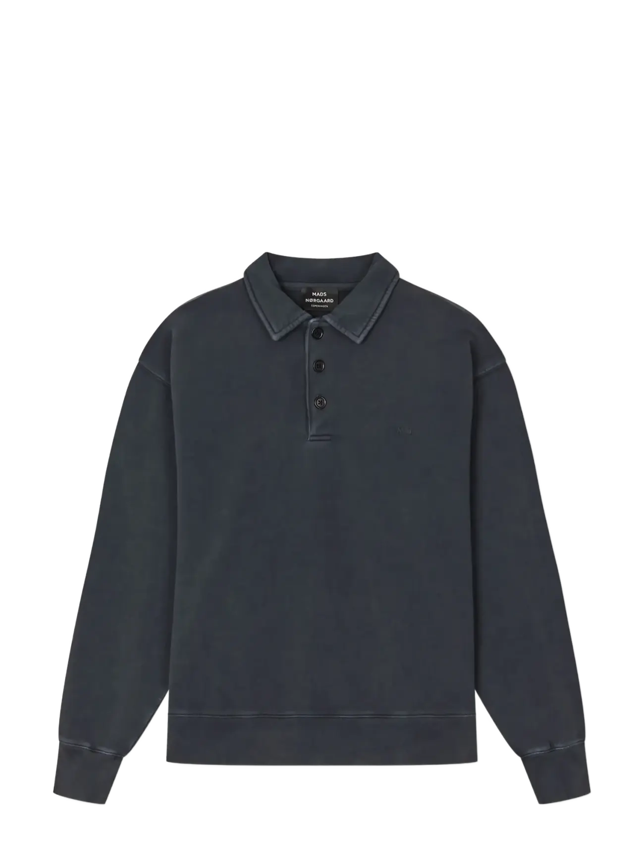 Mads Nørgaard Compact Cotton Gable Sweat - Kläder - BLACK / grey