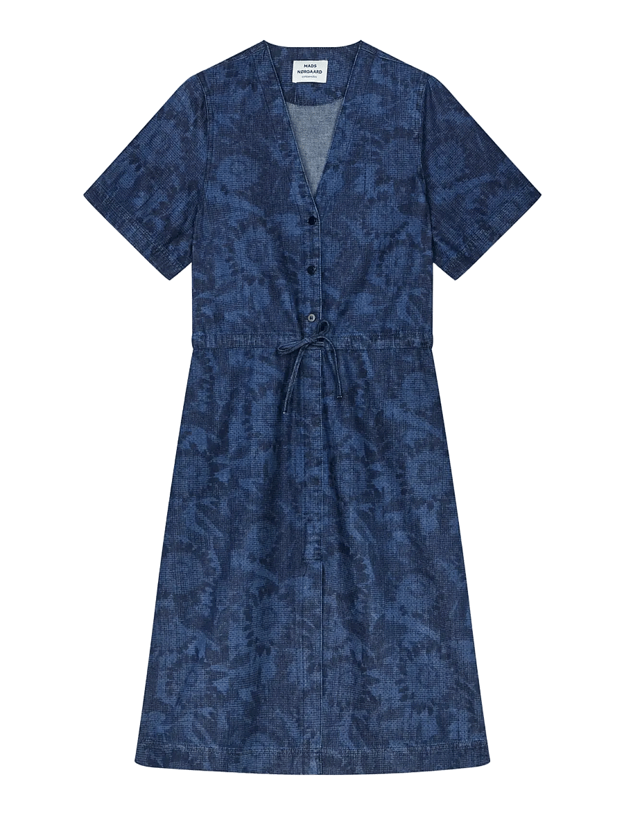 Mads Nørgaard - Lazor Denim Sanne Dress - hemdkleider - sunflower aop - 1