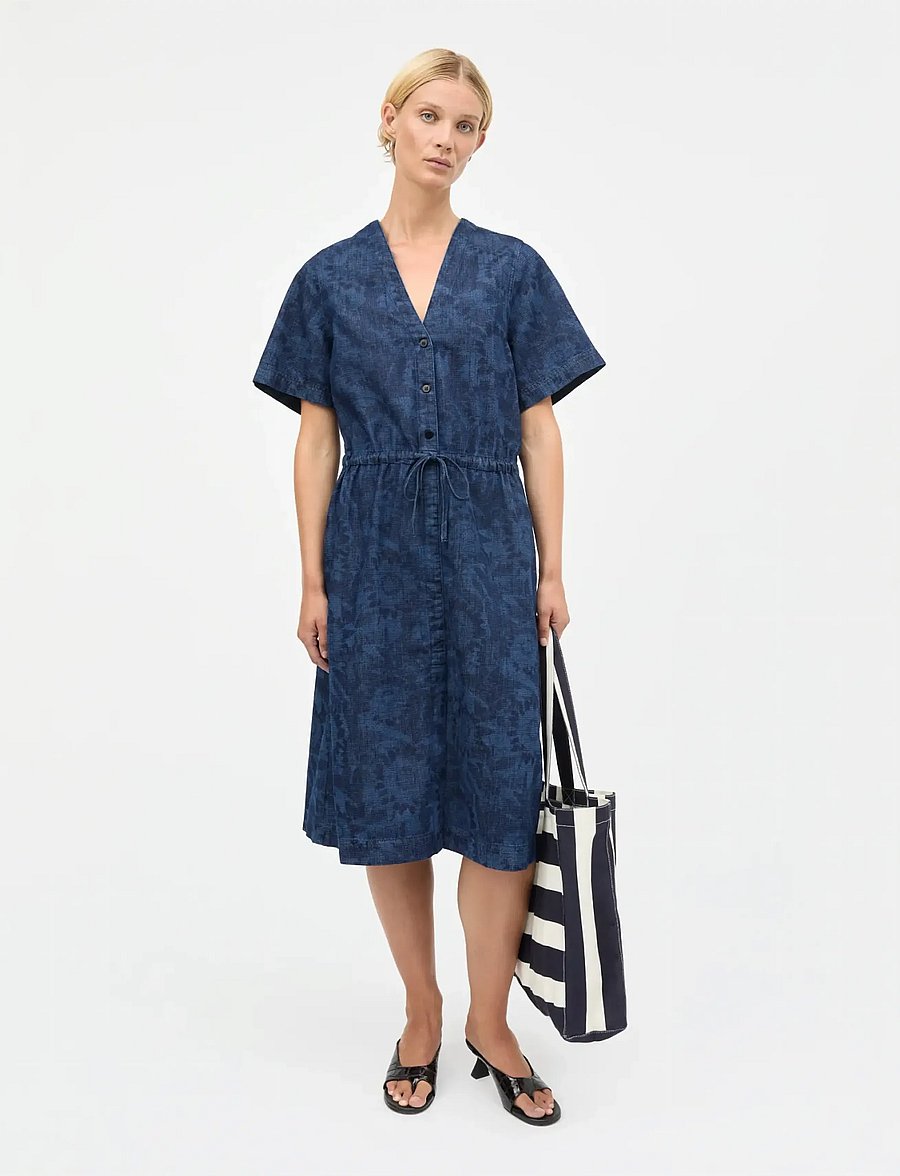 Mads Nørgaard - Lazor Denim Sanne Dress - hemdkleider - sunflower aop - 0