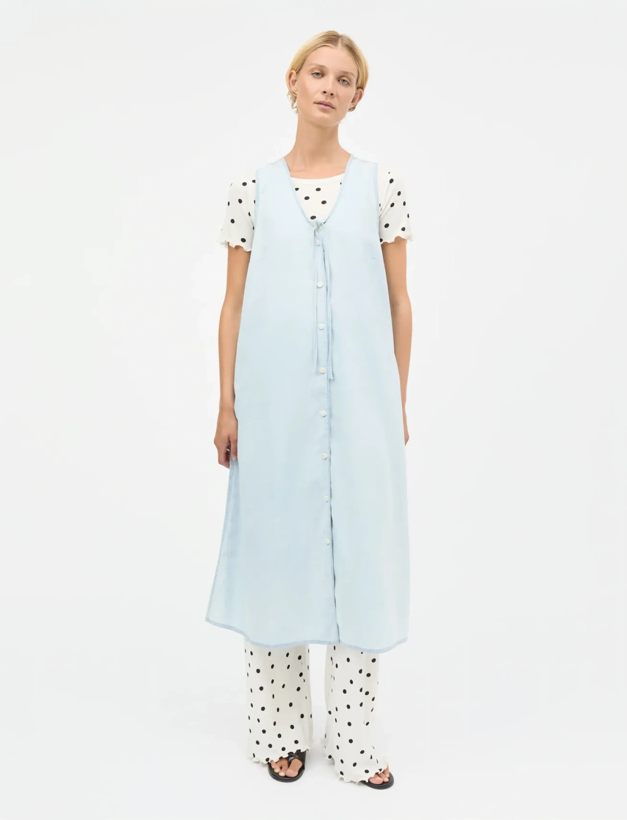 Mads Nørgaard Air Denim Pauline Dress, 36, Dresses, Blau - Knee-length & Midi, Frauen