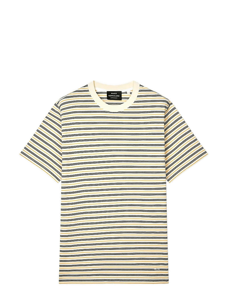 Mads Nørgaard - Cotton Jersey Stripe Frode Tee - kortærmede t-shirts - vanilla ice/sky captain/zinnia - 1