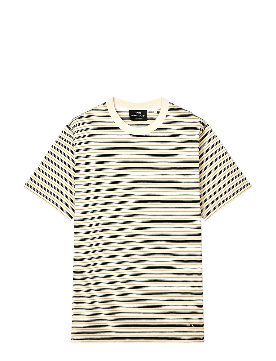 Mads Nørgaard - Cotton Jersey Stripe Frode Tee - lühikeste varrukatega t-särgid - vanilla ice/sky captain/zinnia - 1