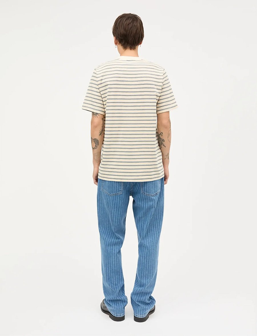 Mads Nørgaard - Cotton Jersey Stripe Frode Tee - lühikeste varrukatega t-särgid - vanilla ice/sky captain/zinnia - 2