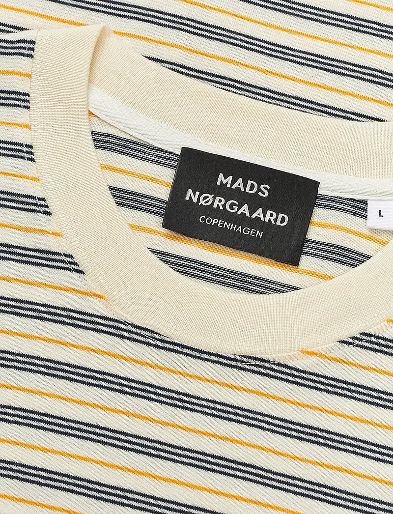 Mads Nørgaard - Cotton Jersey Stripe Frode Tee - kortærmede t-shirts - vanilla ice/sky captain/zinnia - 3