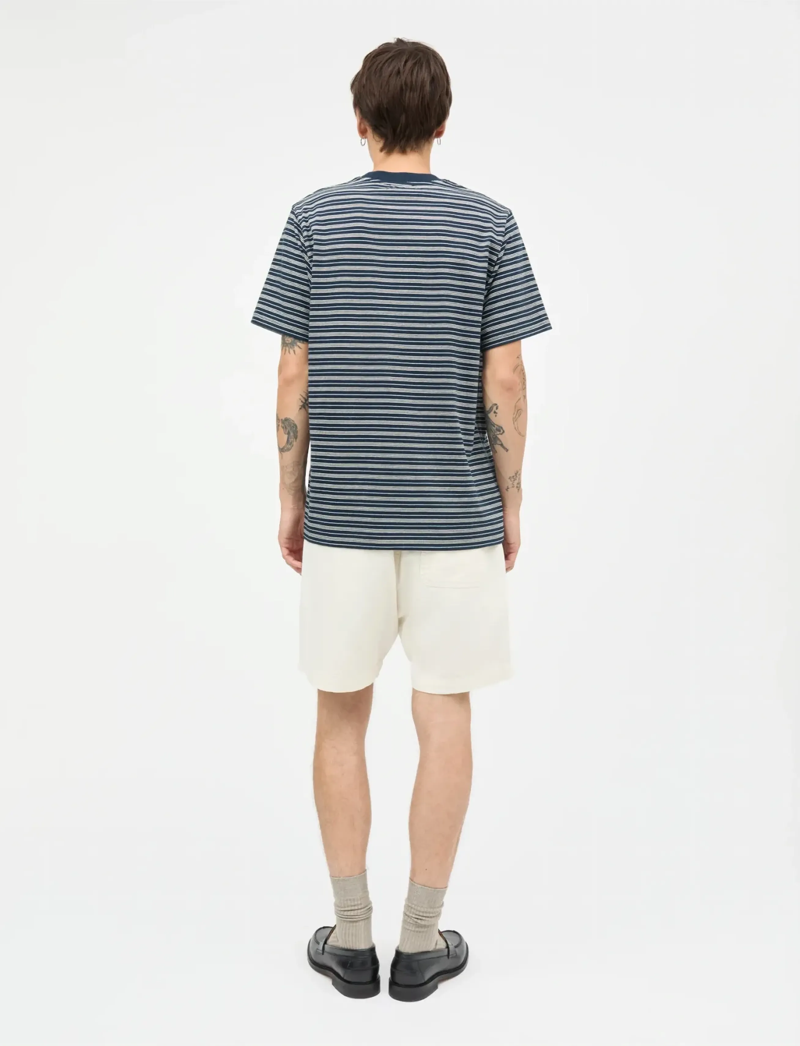 Mads Nørgaard - Cotton Jersey Stripe Frode Tee - kurzärmelig - sky captain/vanilla ice/cashme - 2