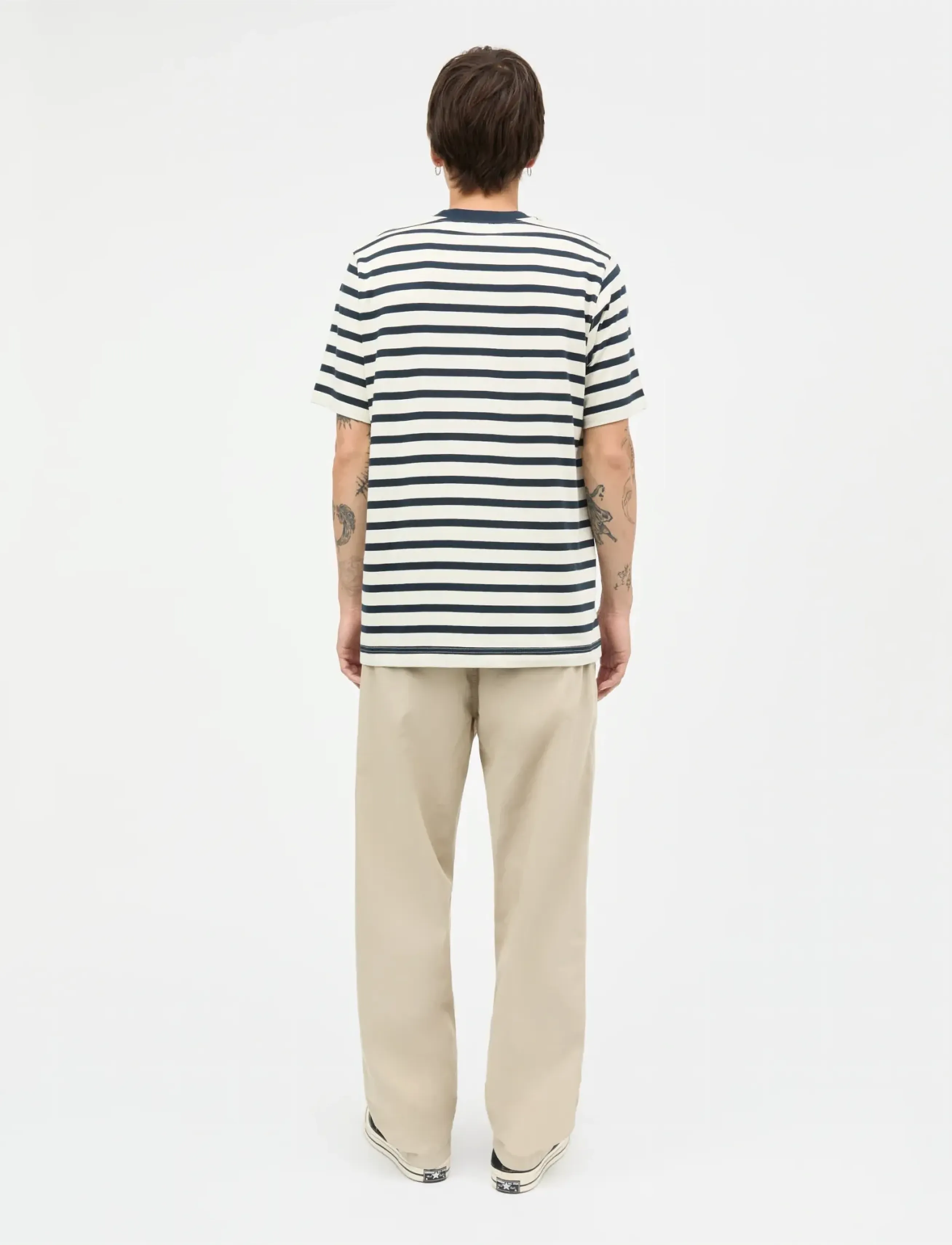 Mads Nørgaard - Cotton Jersey Stripe Frode Tee - lühikeste varrukatega t-särgid - vanilla ice/sky captain - 2
