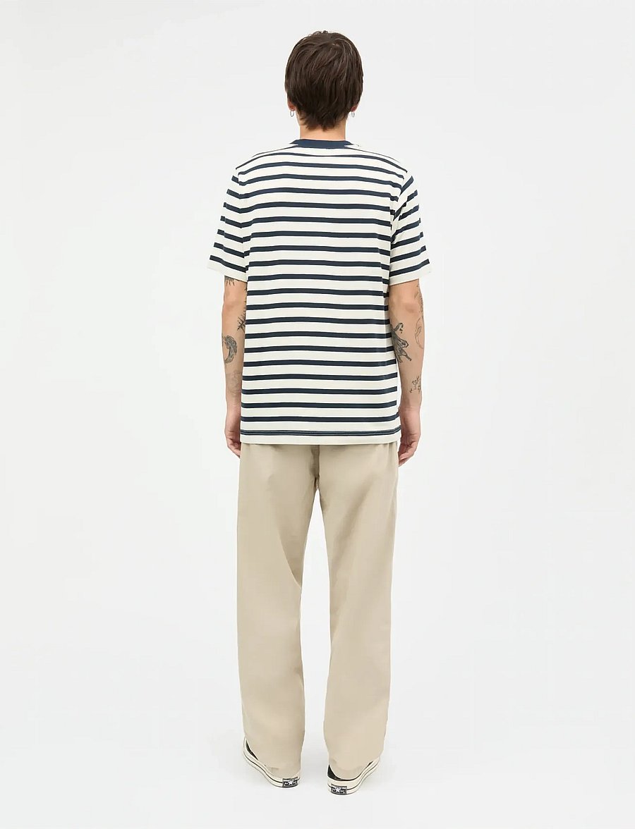 Mads Nørgaard - Cotton Jersey Stripe Frode Tee - lühikeste varrukatega t-särgid - vanilla ice/sky captain - 2