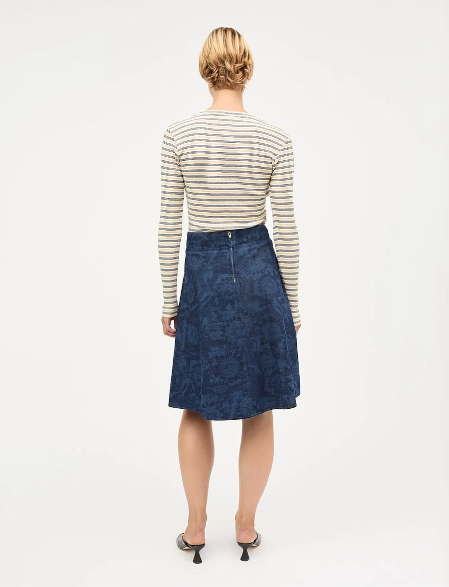 Mads Nørgaard - 2x2 Cotton Stripe Tuba Tee LS - langärmlige tops - vanilla ice/sky captain/zinnia - 2