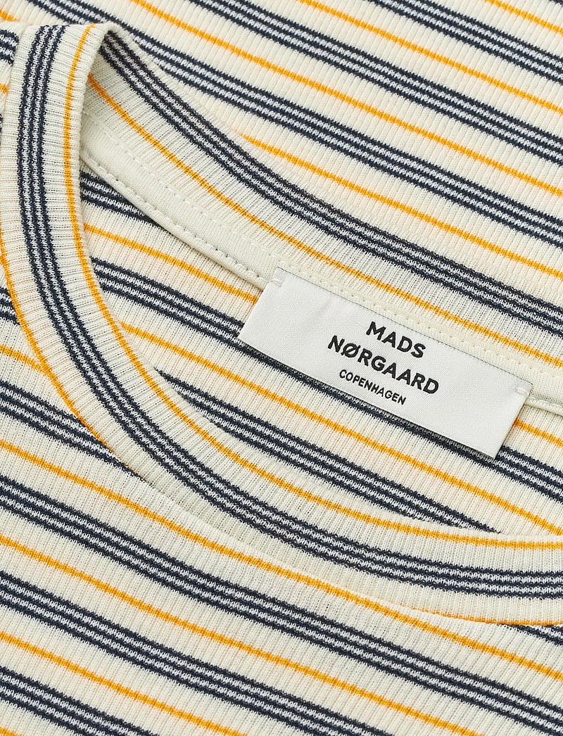 Mads Nørgaard - 2x2 Cotton Stripe Tuba Tee LS - langärmlige tops - vanilla ice/sky captain/zinnia - 3
