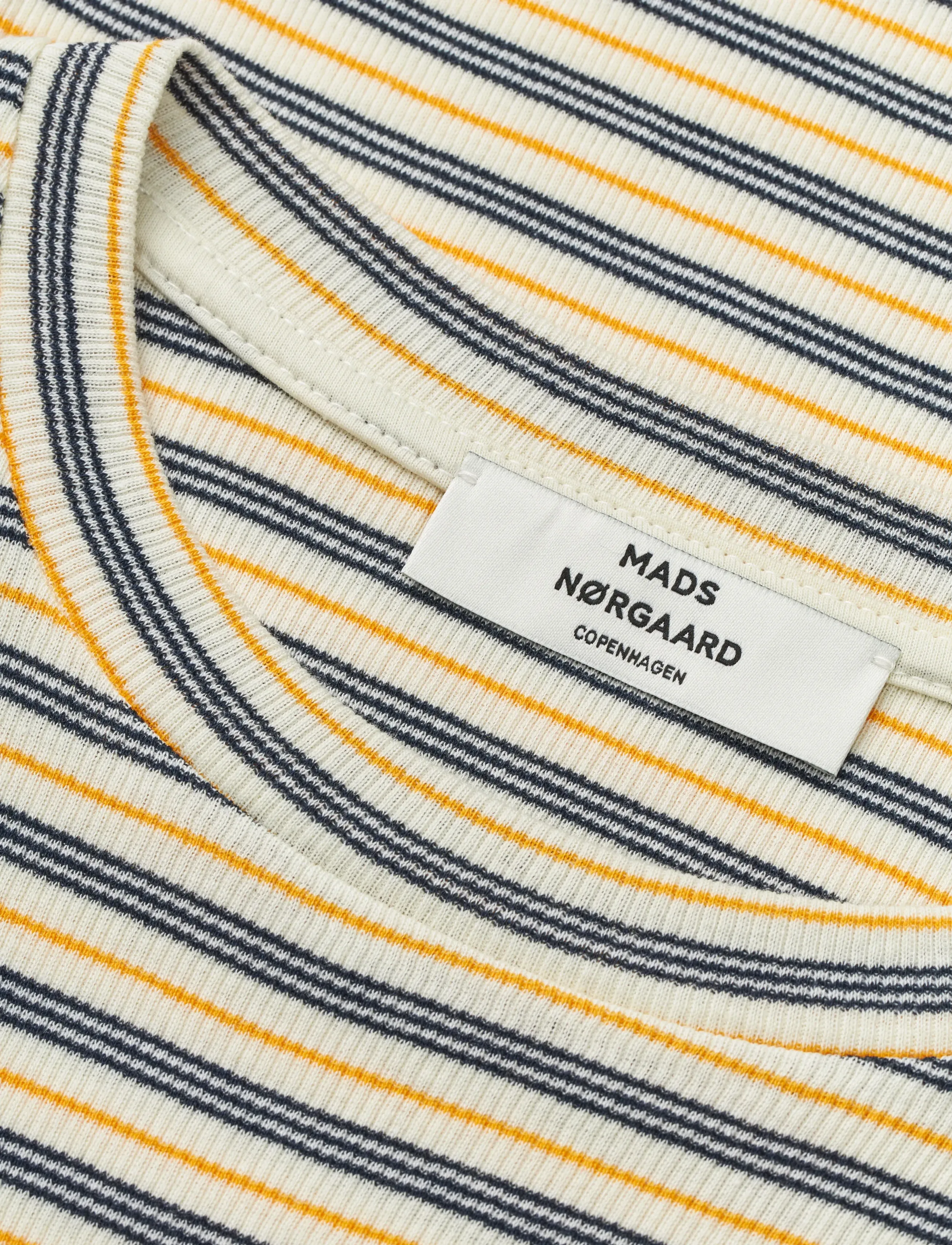 Mads Nørgaard - 2x2 Cotton Stripe Tuba Tee LS - long-sleeved tops - vanilla ice/sky captain/zinnia - 3