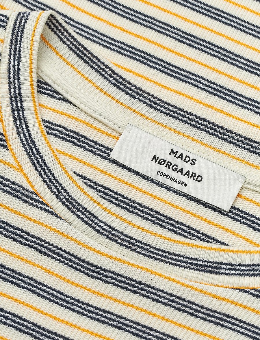 Mads Nørgaard - 2x2 Cotton Stripe Tuba Tee LS - langärmlige tops - vanilla ice/sky captain/zinnia - 3