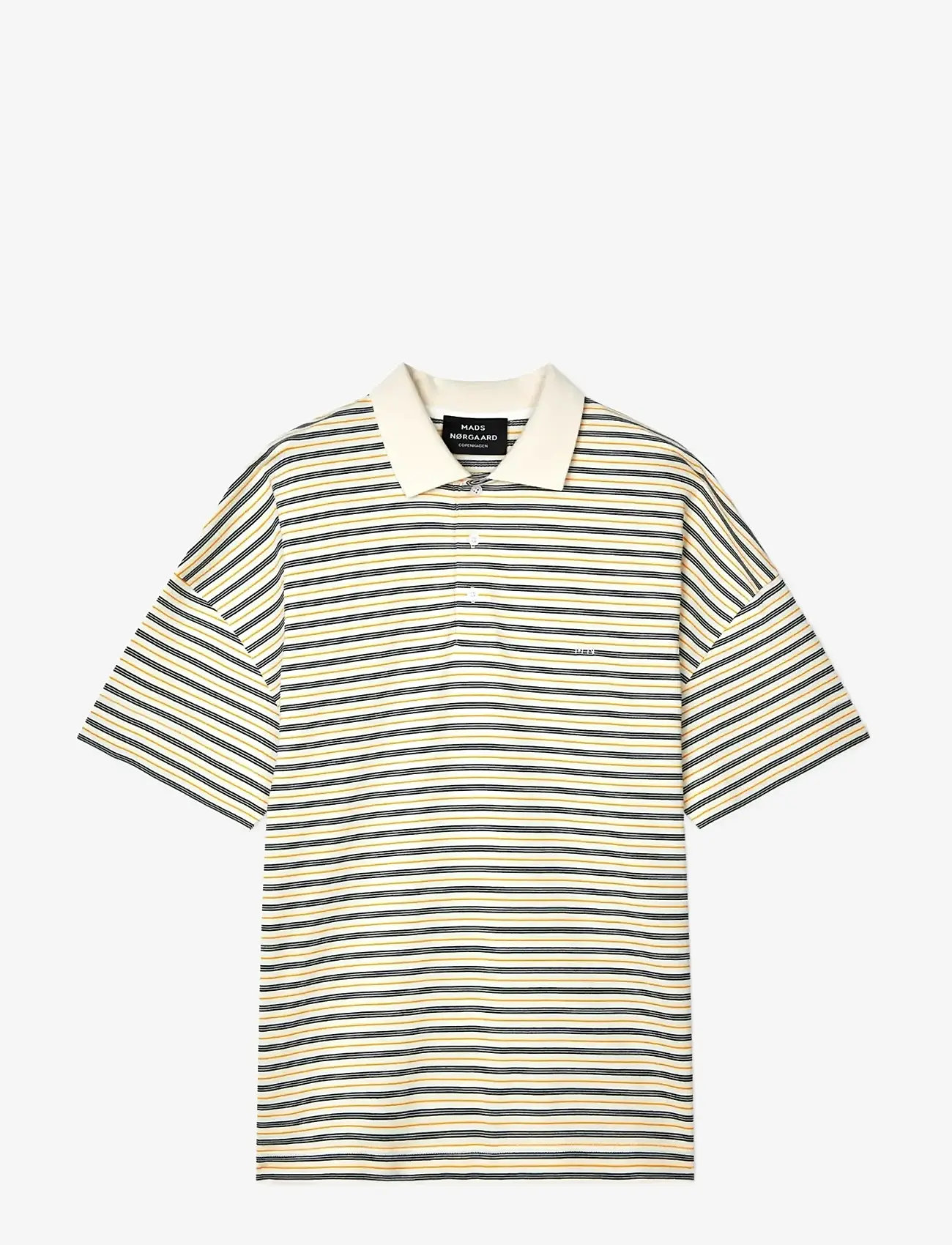 Mads Nørgaard - Light Terry Polo SS ST  Tee - kortærmede poloer - vanilla ice/sky captain/zinnia - 1
