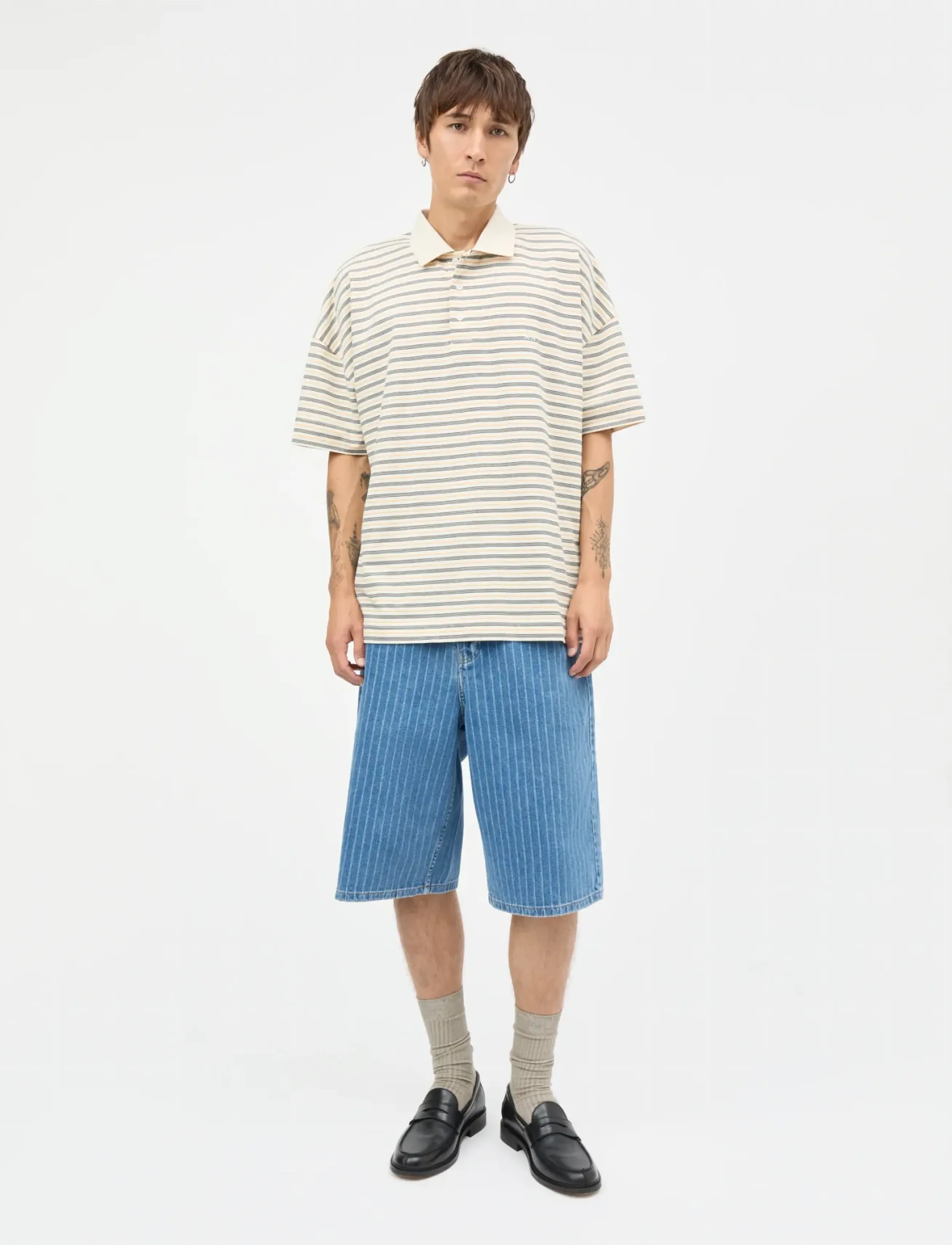 Mads Nørgaard Light Terry Polo SS ST  Tee - Klær - VANILLA ICE/SKY CAPTAIN/ZINNIA / multi