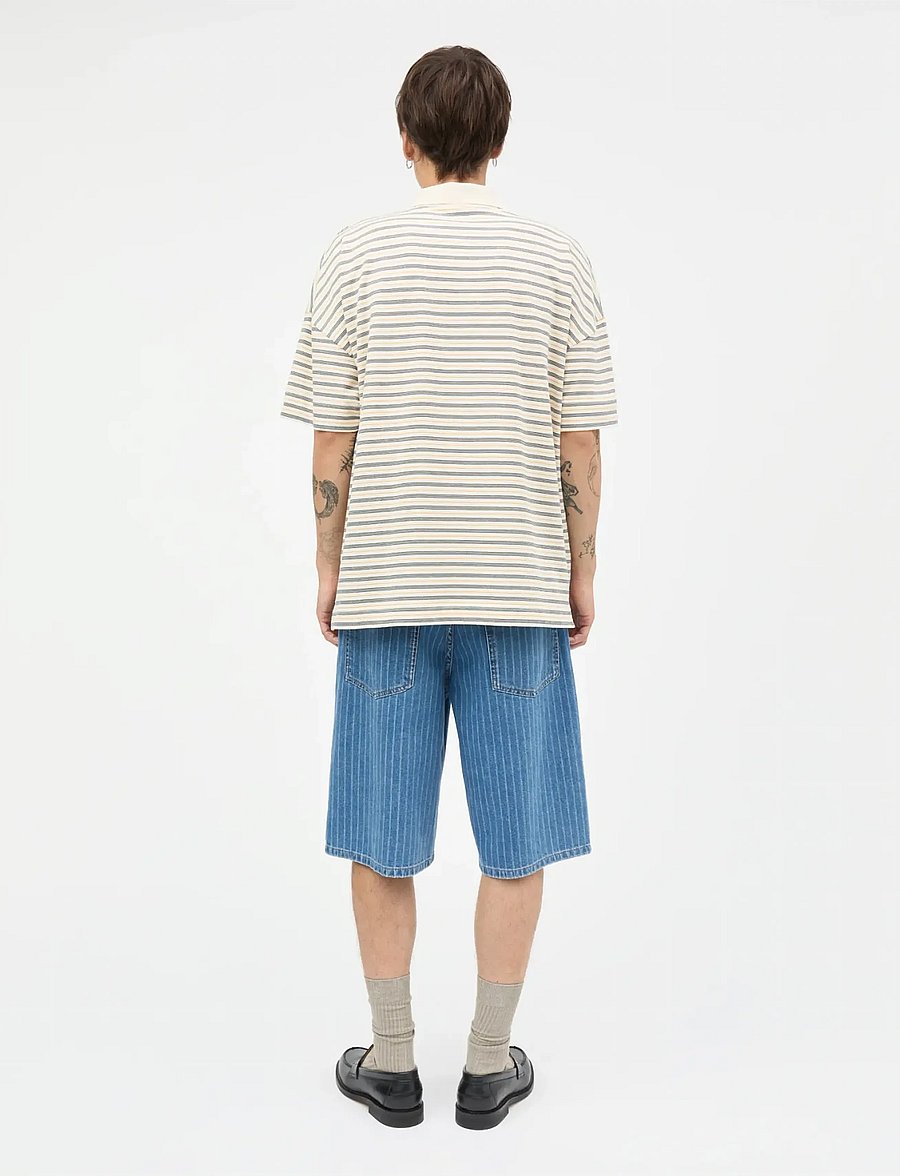Mads Nørgaard - Light Terry Polo SS ST Tee - polos à manches courtes - vanilla ice/sky captain/zinnia - 2