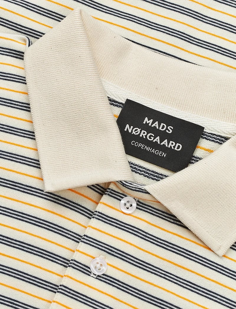 Mads Nørgaard - Light Terry Polo SS ST Tee - kortærmede poloer - vanilla ice/sky captain/zinnia - 3