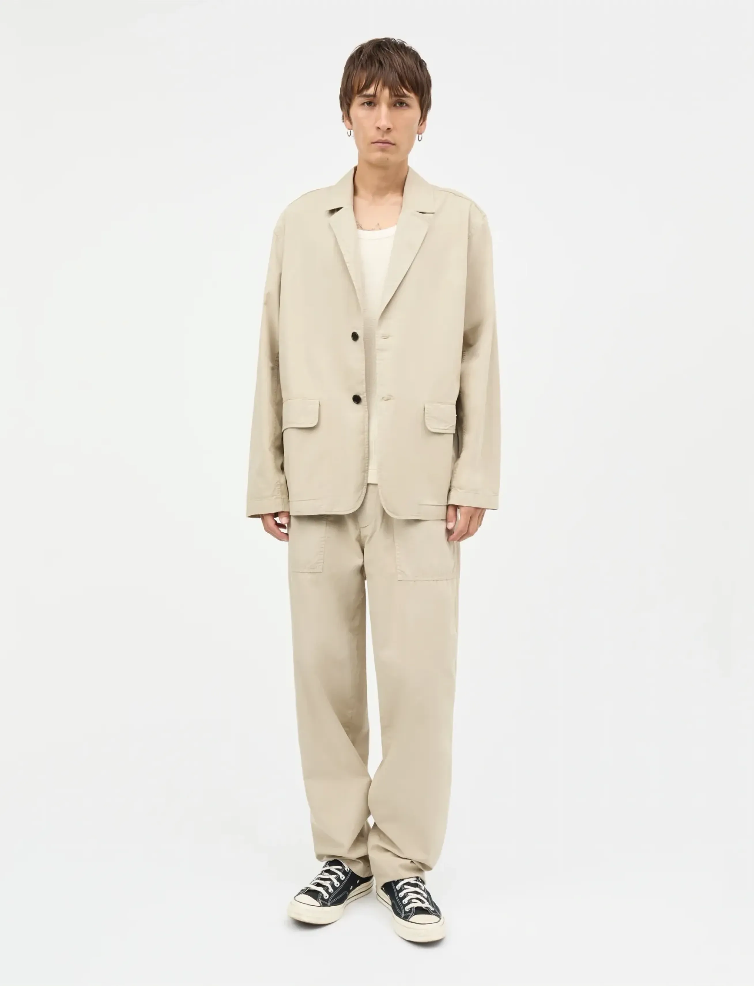Mads Nørgaard Dyed Weave Felix Blazer, 54, Beige, Blazere > Enkeltradede Blazere, Herre