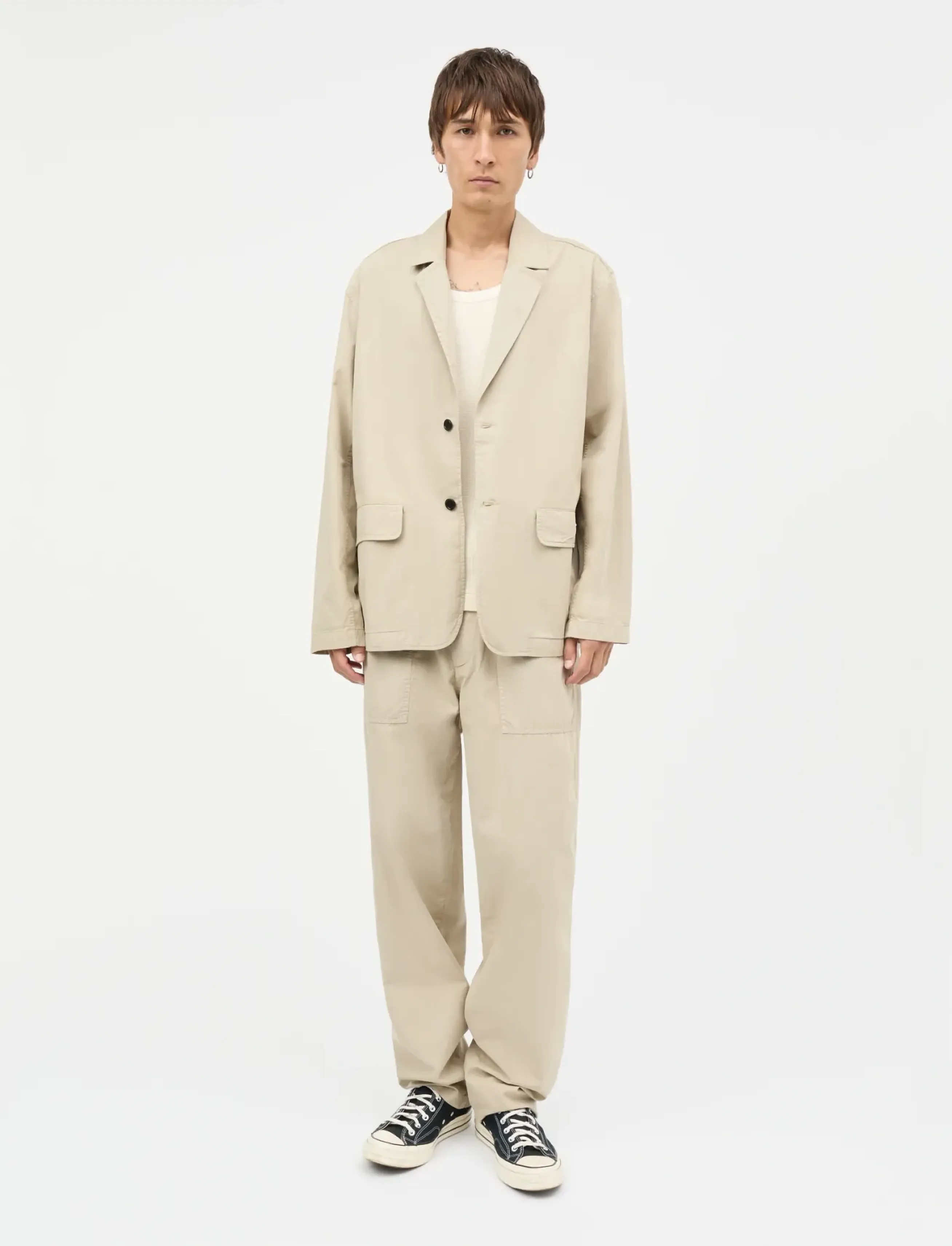 Mads Nørgaard Dyed Weave Jay Work Pants, 32, Trousers, Beige - Cargo Männerswear