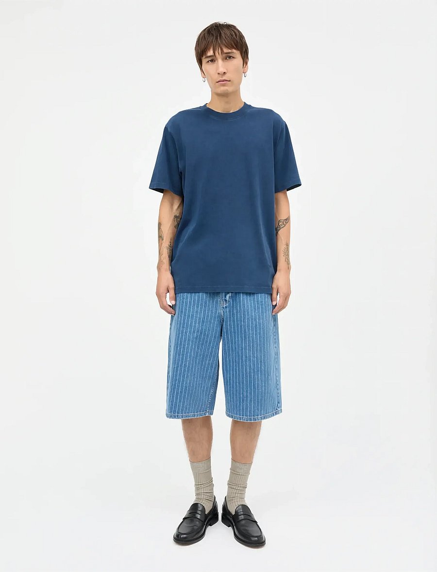 Mads Nørgaard - Combed Jersey Dye Thorbjørn Tee - kortermede t-skjorter - sky captain - 0