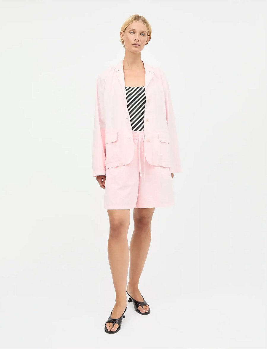 Mads Nørgaard - Dyed Weave Fever Blazer - single breasted blazers - icy pink - 0