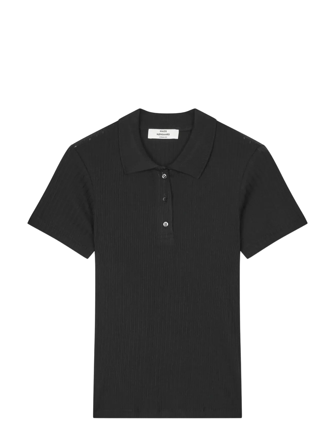 Mads Nørgaard Pointella Layla Polo Tee - T-Shirts & Tops - BLACK / black