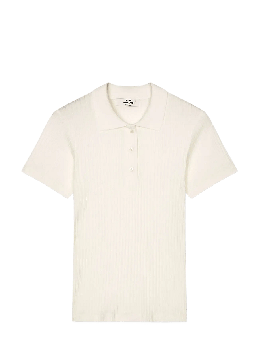 Mads Nørgaard - Pointella Layla Polo Tee - poloshirts - vanilla ice - 1