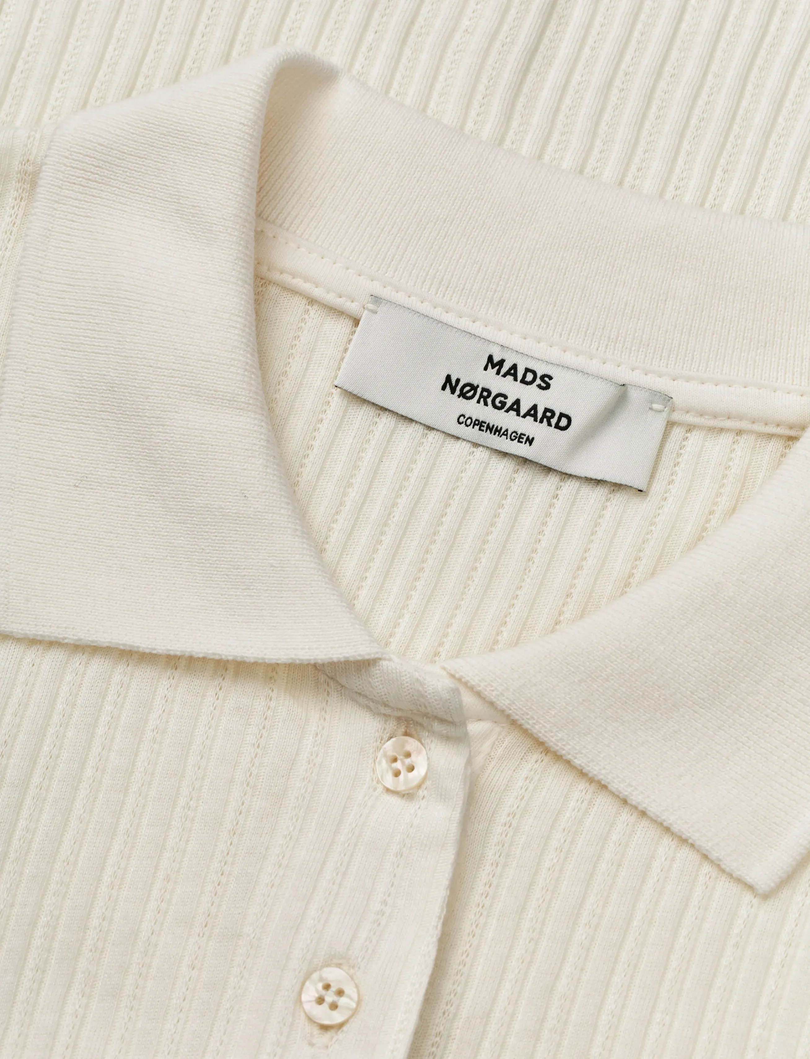 Mads Nørgaard - Pointella Layla Polo Tee - poloshirts - vanilla ice - 3