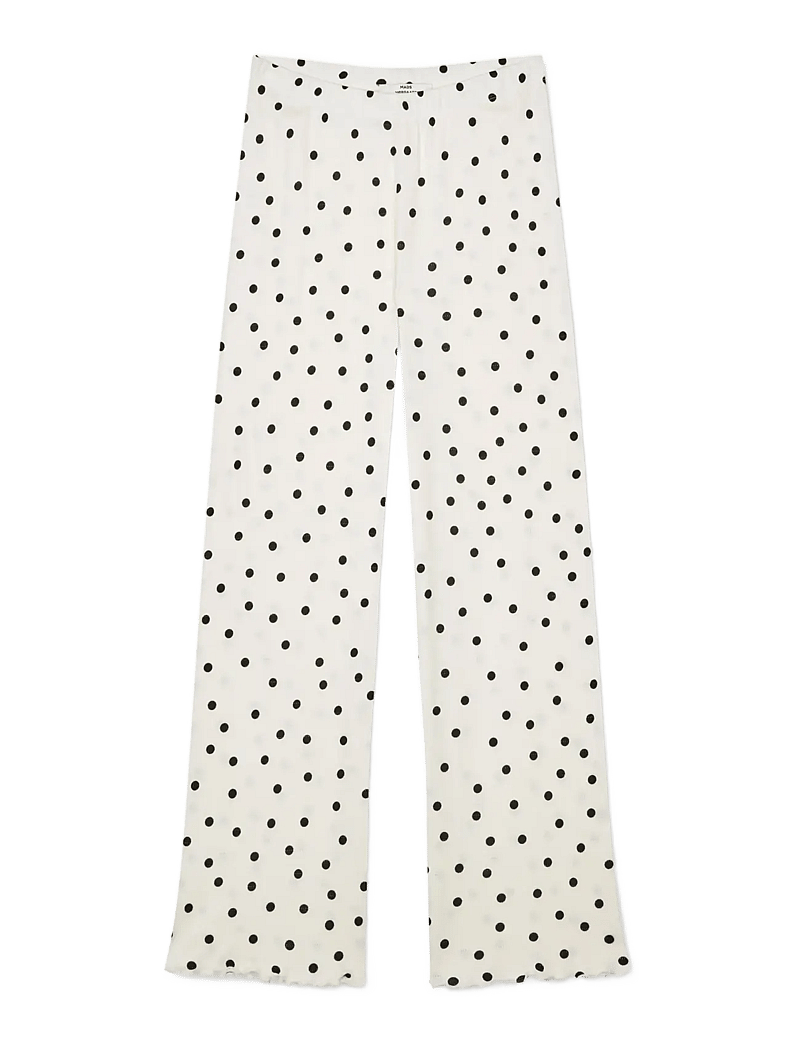Mads Nørgaard - Pointella Volan Pants AOP - bukser med lige ben - dot aop vanilla ice - 0