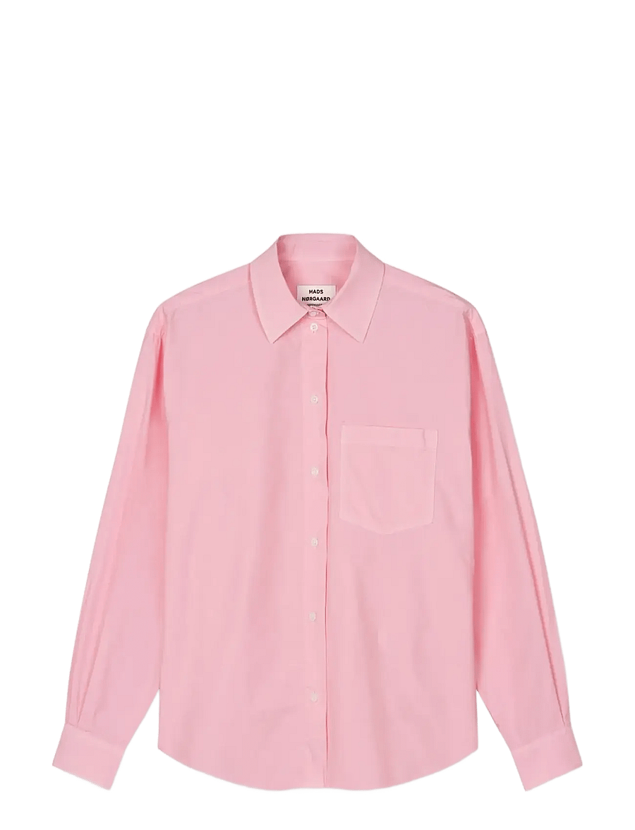 Mads Nørgaard - Crispy Poplin Carol Shirt - långärmade skjortor - icy pink - 0