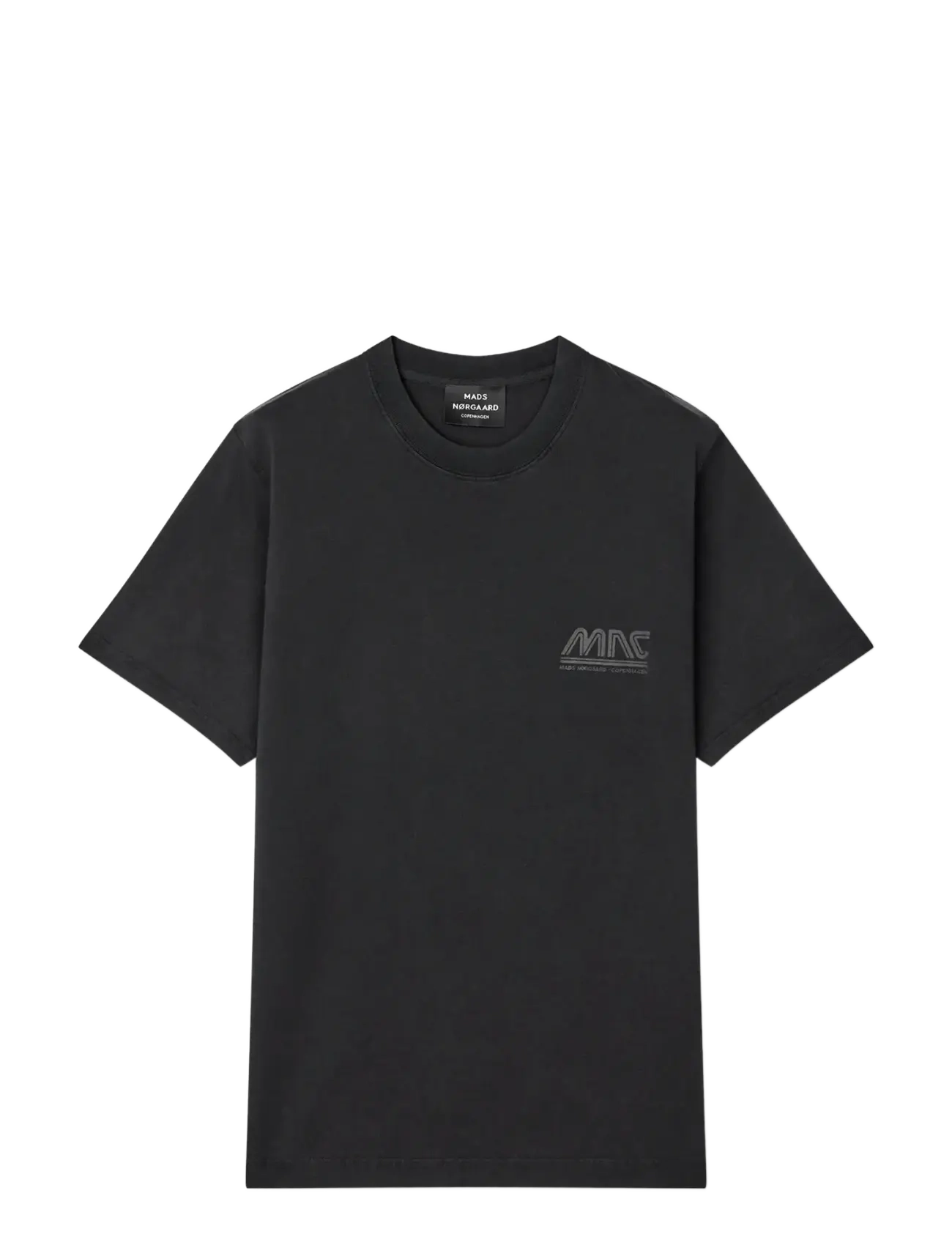 Mads Nørgaard - Cotton Jersey Frode MNC Tee - kurzärmelige t-shirts - black - 1